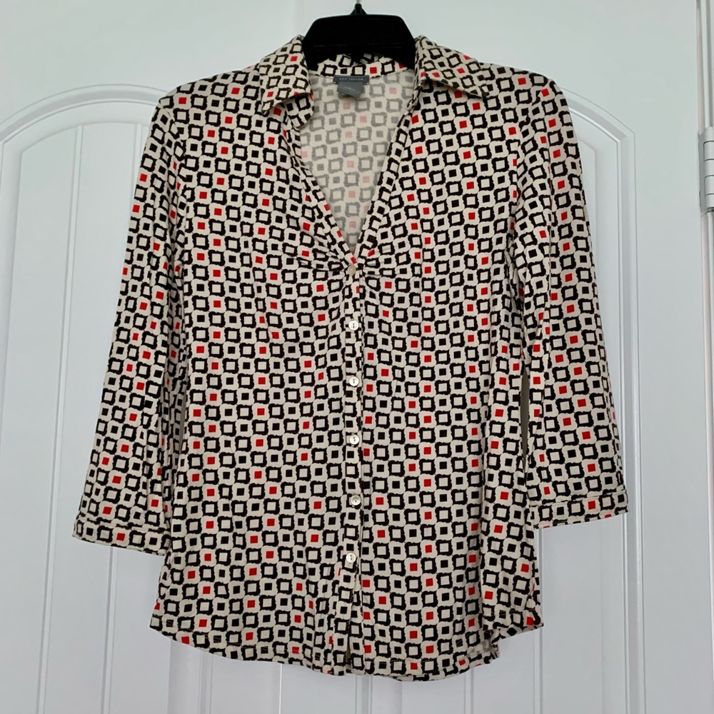 EUC ANN TAYLOR geo print top ❤️ - Picture 2 of 8